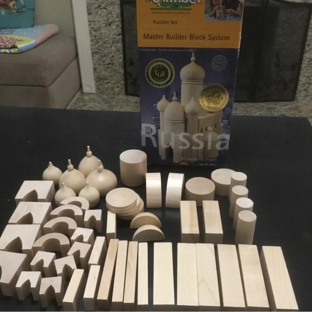 T.C. Timber Russian Set 51 Pieces HABA Master Builder Wood Block System #50-6632